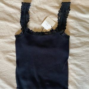 NWT Zara black ribbed bodysuit